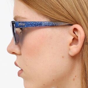 Miu Miu Blue Glitter Women's Sunglasses